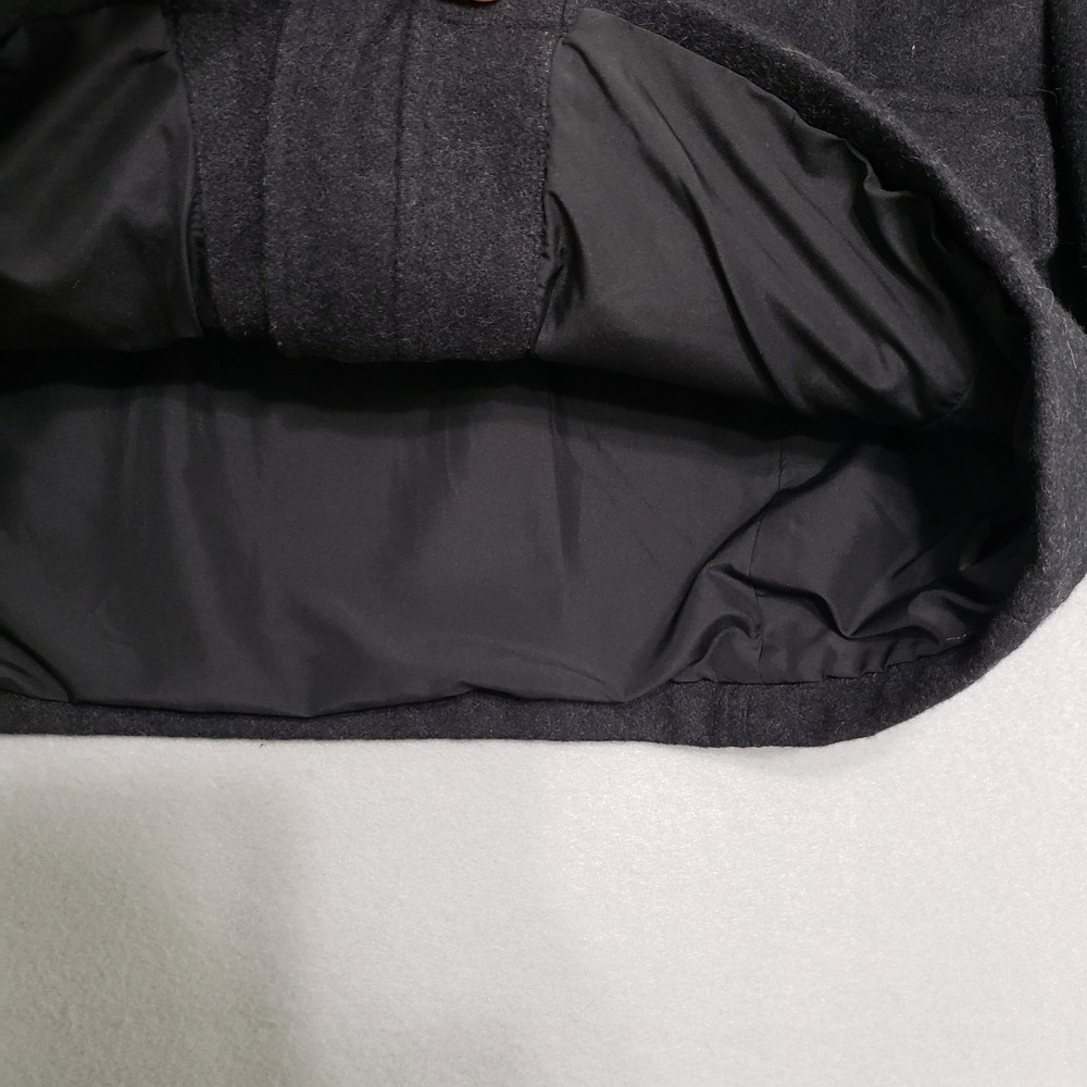 Vintage‎ Old Navy Women's Large Coat 2003 Wool Blend Hooded Charcoal Grey Y2K - Picture 10 of 14